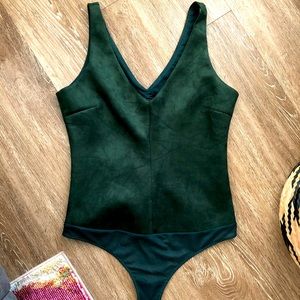 BCBG Green Mya Bodysuit Tank Top/Cami